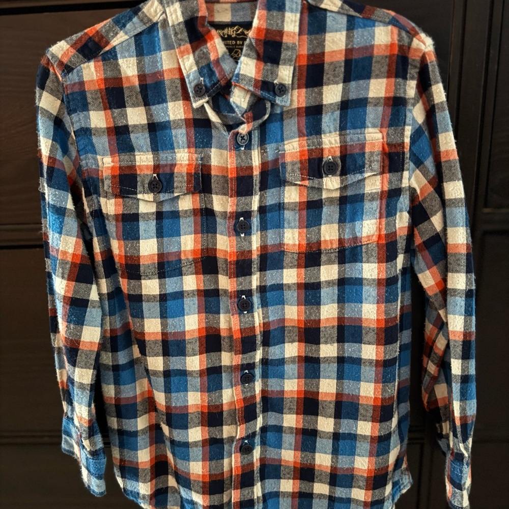 United By Blue Boy’s Checkered Shirt - Blue, Red, and White
